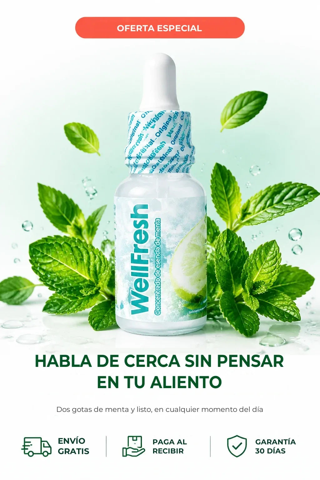 WellFresh - Concentrado de Esencia de Menta en Gotas